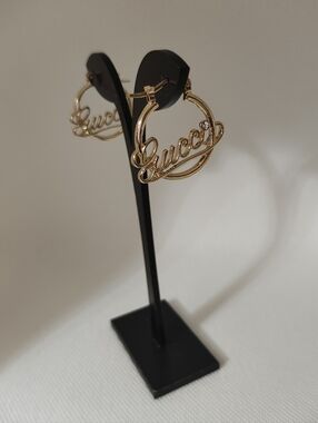 Fashion Gold Logo Hoop Earrings